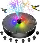 Solar Fountain Pump 4w With Led Lights Floating Bird Bath Water Fountain 8 Nozle