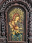 Vintage Hand Painted Mother   Child Retablo Hand Carved Wooden 3d Frame 17x12in