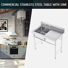 Wilprep Stainless Steel Single Bowl Commercial Kitchen Utility Sink Workbench