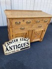 66184   Antique Victorian Oak Buffet Sideboard Server Cabinet