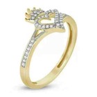 1 55ct Round Cut Real Moissanite Heart Crown Wedding Ring 14k Yellow Gold Plated