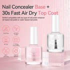 Clear Nail Polish Base And Top Coat Set 2 Pcs High Shine Glossy Finish Quick-   