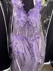 Purple Quinceanera Formal Ball Gown Off-shoulder Floral Applique Tulle