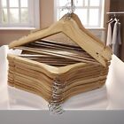 20-pack Premium Wooden Hangers - Natural - Smooth Finish  Heavy-duty Solid Wood