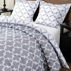Downluxe Down Alternative Lightweight Reversible Comforter Set Gray White Queen