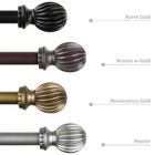 1  Diameter Adjustable Single Drapery Curtain Rod With Lecca Finials  28 -120 