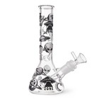 8 eye Glow In Dark Glass Bong Water Pipe Beaker 14mm Bowl Smoking Tobacco Screen