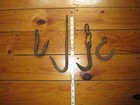 Antique Cast Iron Old Barn Farm Porch Hand Forged Hooks Lot Of 4