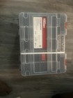 Hyper Tough Tool Storage Bin 2-pack Clear Plastic Organizers Black red Latches