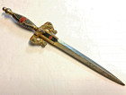 Vintage 9  Sword Letter Opener Made In Spain Ornate Golden