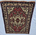 Antique Hand-knotted Heriz Serapi Wool Rug 47 x 30 5  Red Medallion Mat