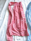  3  Vintage Handmade Half Aprons Cotton Red blue green Gingham Cross Stitch