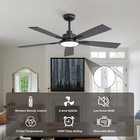 Ceiling Fans With Lights  52 Inch Black Ceiling Fan With Light And Remote