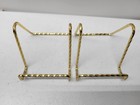 2 New Plate Display Stand Twisted Gold Metal Tabletop Easel 3  Tall Heavy Duty
