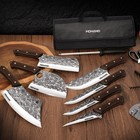 14pcs Handmade Hand Forged Damascus Steel Chef Knife Set Kitchen Knives Butcher