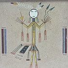 Old Original David Lee Native American Indian Navajo Sand Art Yei Figure