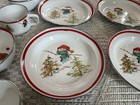 New Hallmark Christmas Holiday Metal Enamel Tin Dishes Plate Bowl Mug 4 Sets