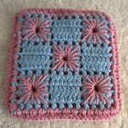 Handmade Crochet Granny Square Pink And Blue