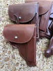 Vintage German Military Ddr Makarov Walther Pp Pistol Leather Holster Marked