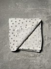 White Cotton Muslin Gray Star Baby Security Blanket Soft Lovey 24 x24 
