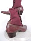 Rare Red Antique Victorian 19th C Men   s Button Up Shoes  