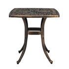 2 Shape Outdoor End Table Patio Furniture Cast Aluminum Patio Table Bronze