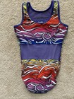 Plum Practicewear Gymnastics Leotard Size Adult Extra Small Axs Colorful Swirl