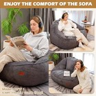 Giant Bean Bag Chair For Adults  Teens And Kids  Cozy Fluffy Large Charcoal