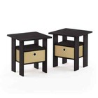 Home Living Espresso Storage End Table  set Of 2 