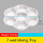 Meeden 7-well Studio Porcelain Paint Palette Tray artist Mixing Colour Tray By 4