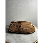 Men Tan Corduroy Moccasin Slippers Fleece Lined House Shoes Size 12