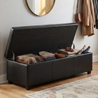Avalon Extra Large Storage Ottoman Bench 54 Inch Wide Upholstered Vegan Leather