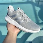 Adidas Cloudfoam Racer Tr J Grey Silver Big Kid s Athletic Shoes F35428 Size 2