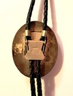 Vintage Sterling Silver Bolo Tie Unakite Jasper Signed B n  Tarnished Tips