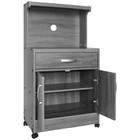 Pemberly Row Modern Kitchen Wooden Microwave Cart In Gray