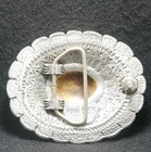 Wi05148  nos  Very Cool Vintage 1970s Unisex Fashion Artwork Pewter Belt Buckle