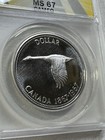 1967 Canada 1 Dollar Large Silver Coin Flying Goose Graded Ms 67 Cameo By Anacs