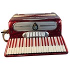 Vintage Cantino Accordion Red Pearloid Italian Piano Accordion Mid Century Music