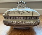 G   W Late Mayers Melbourne Aesthetic Brown Transferware Tureen Dish 1881 8 