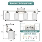 4 Light Vanity Fixture Brushed Nickel Frosted Glass Wall Sconce For Bathroom