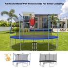 Costway 15ft Trampoline Replacement Safety Enclosure Net Weather-resistant
