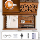 Adjustable Wooden Book Stand With Storage - Multi-function Hands Free Book Holde