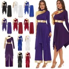 Women s Liturgical Praise Dance Overlays Tunic Baggy Pants Set Church Worship 