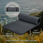 Retrospec Solana 1 2  Thick Non-slip Yoga Mat With Strap - 72x24  Fitness Mat