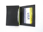 Business Card Wallet Id Credit Card Money Holder Bifold Black Genuine Leather 