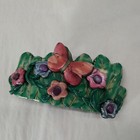 Vintage Jewelry Big Artist s Barrette Multi Colored Flowers Butterfly 