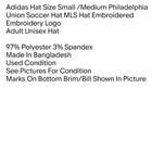 Adidas Hat Size Small  medium Philadelphia Union Soccer Hat Mls Hat Embroidered