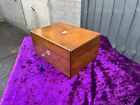 Antique Victorian Solid Walnut Travelling Campaign Vanity Box