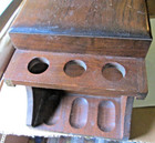Vintage Hand Made Wood 6 Position Pipe Holder   Tile Lined Humidor Used