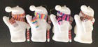 Vintage Christmas Ornaments Snowman Flocked 6    Set Of 4